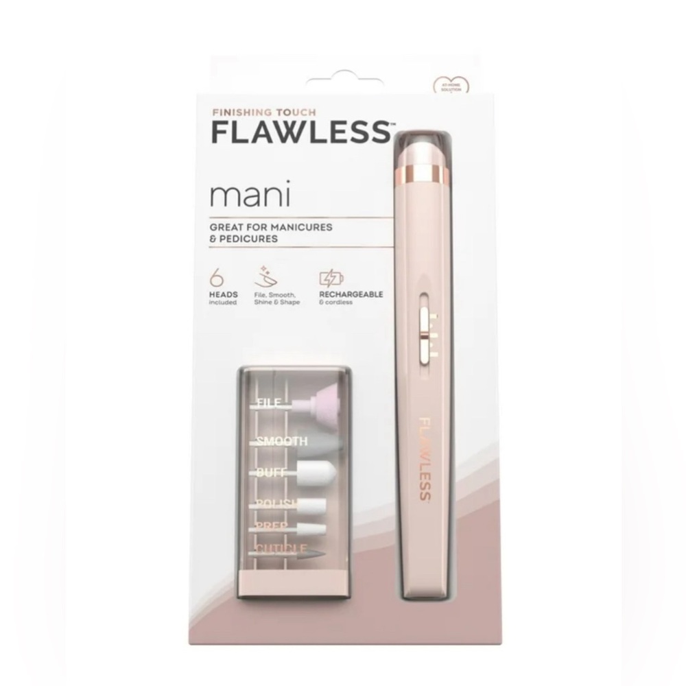 Rechargeable manicure device with 6 attachments.